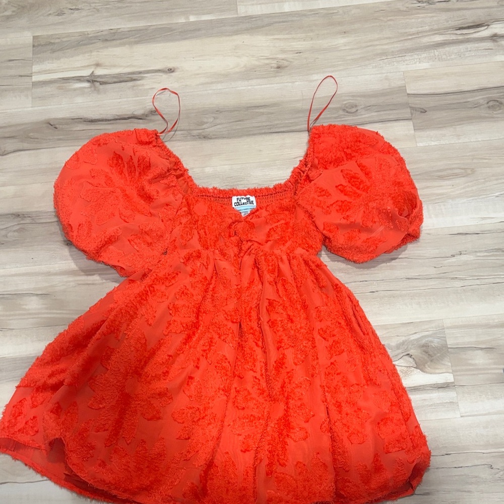 Elegant Burnt Orange Mini Dress